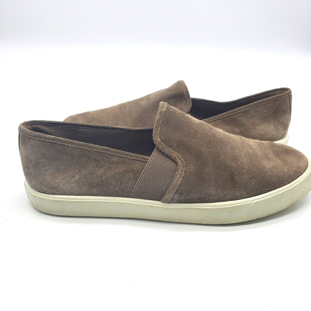 VINCE. Women US 8 EU 38 gray suede slip on loafer sneaker elastic panels Blair